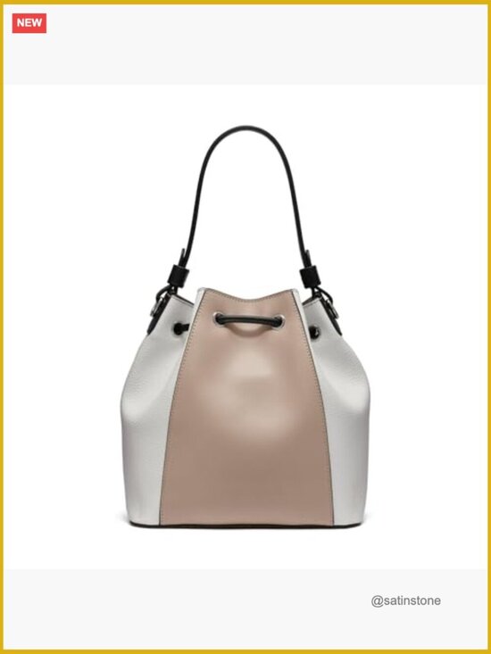 Designer Channel Bucket Bag Medium PU Leather Hasp Closure  Polyurethane Shoulder Bucket Bag, Medium Tote with Flap Closure